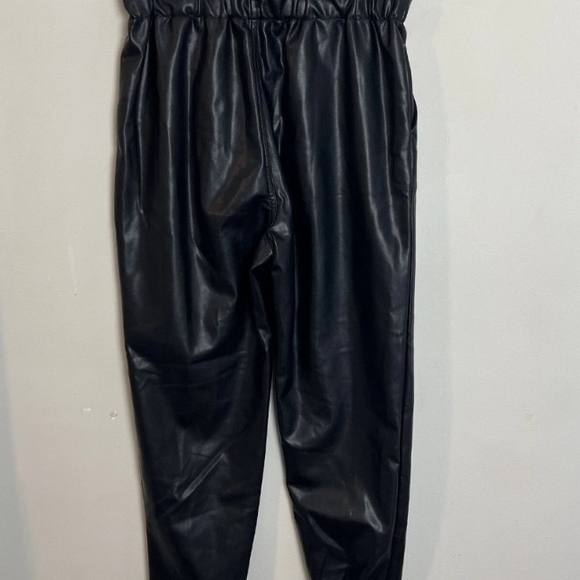 Abercrombie & Fitch Black Faux Leather Joggers - Picture 4 of 6